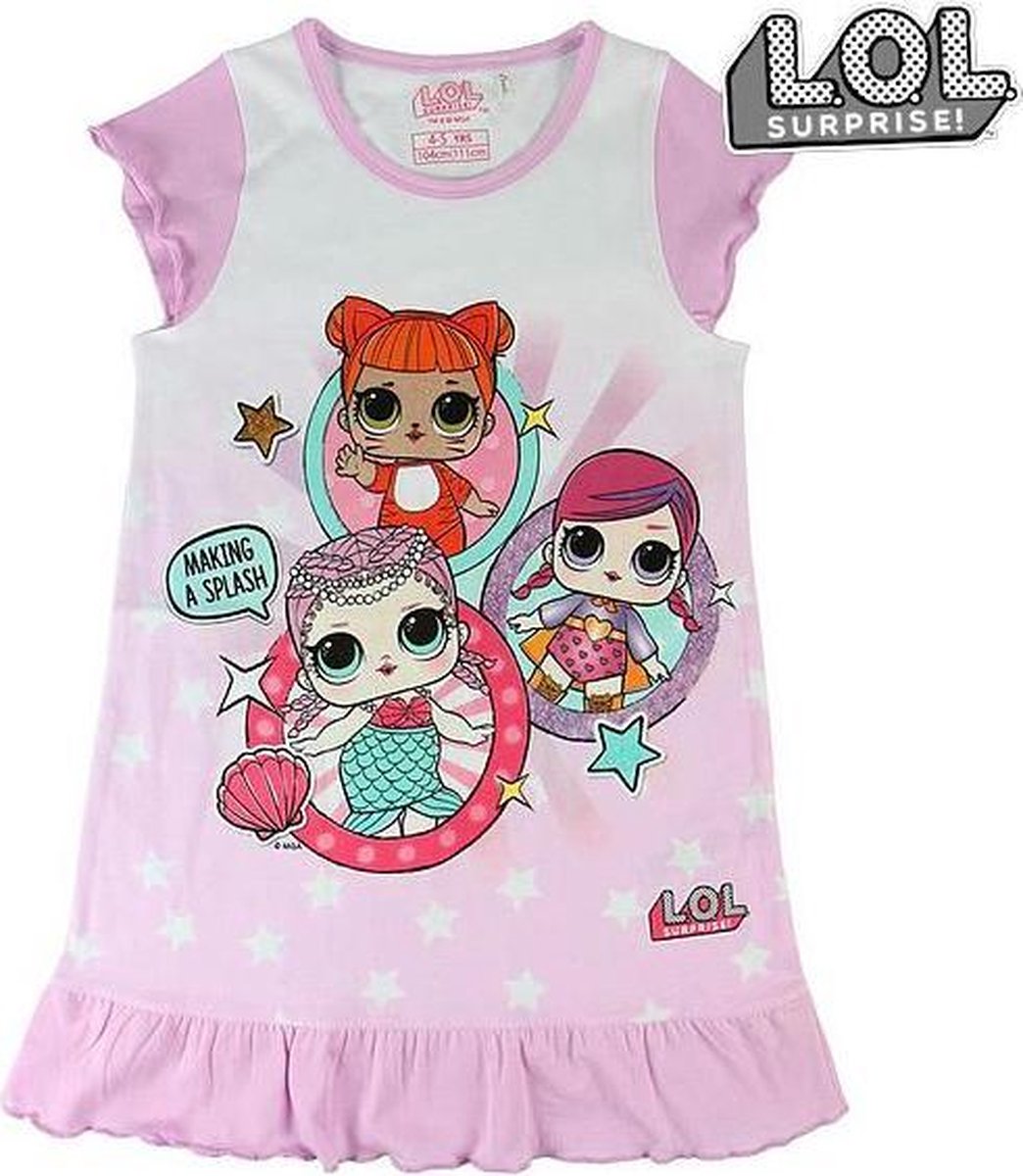 Childs Nightdress LOL Surprise! 74050 Wit Roze