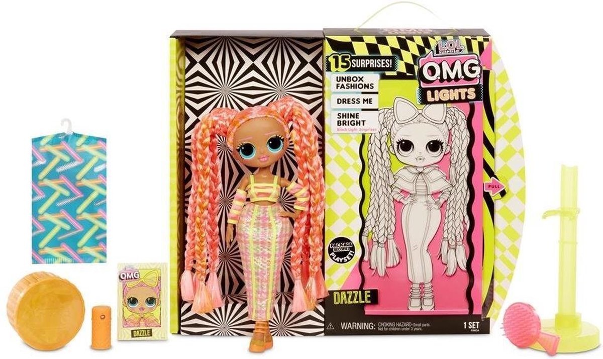 L.O.L. Surprise O.M.G. Neon Doll + 15 Verrassingen Assorti