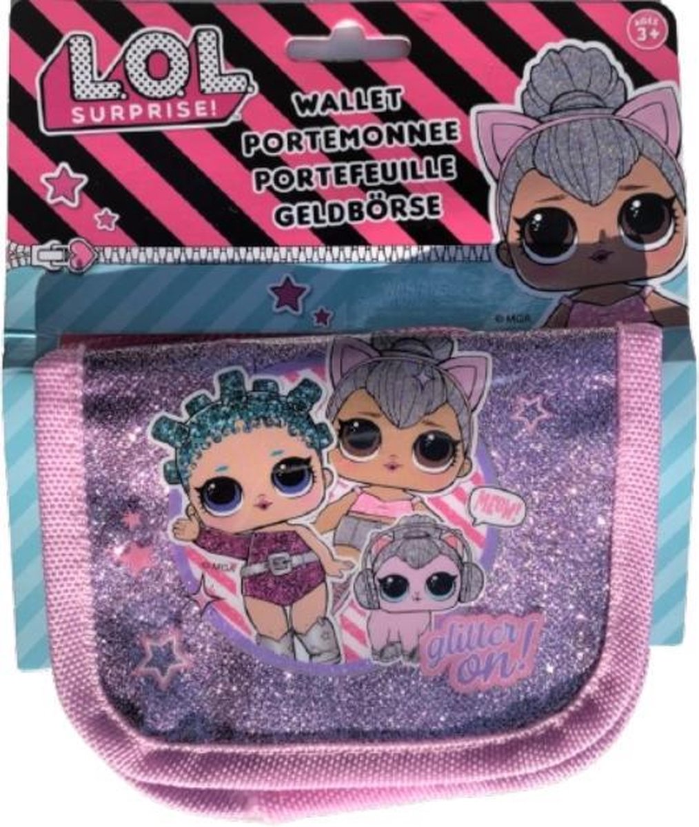 LOL - Opberghoesje - Wallet - Glitter - LOL Surprise - Roze