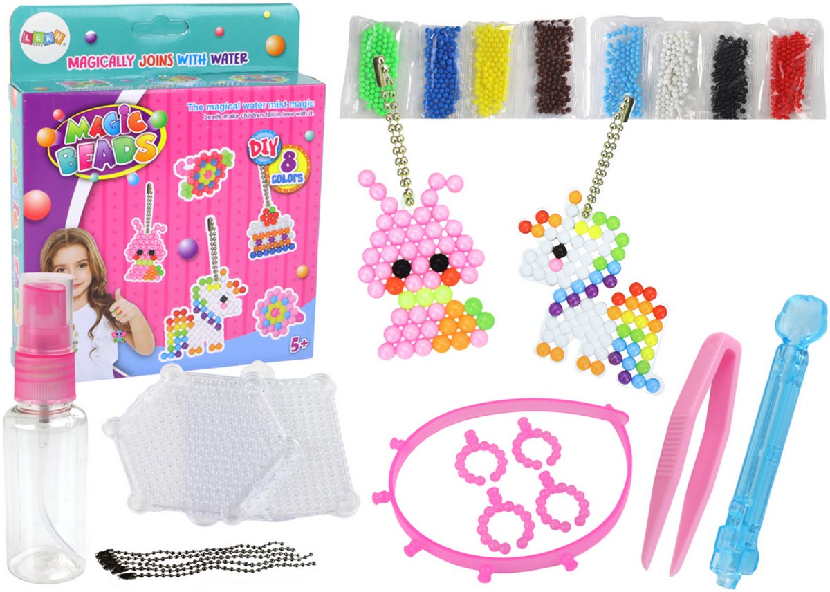 Waterparels Knutselset - Maak Je Eigen Sieraden - 800 Parels met Armband en Sleutelhanger Accessoires - DIY Creatieve Set voor Kinderen - 5 jaar + - Sieradenmaken Set