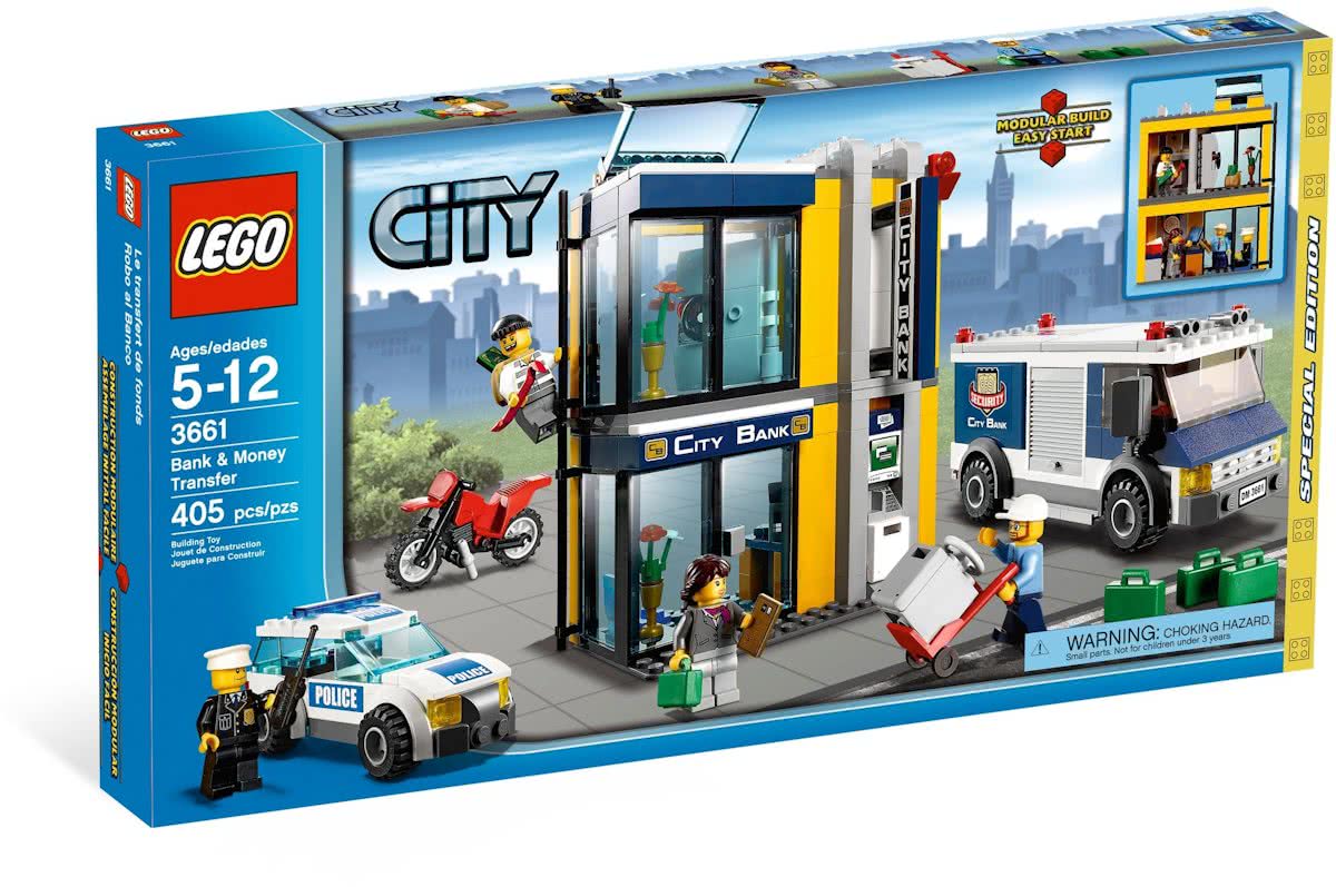 LEGO City Bank en Geld Transporter - 3661