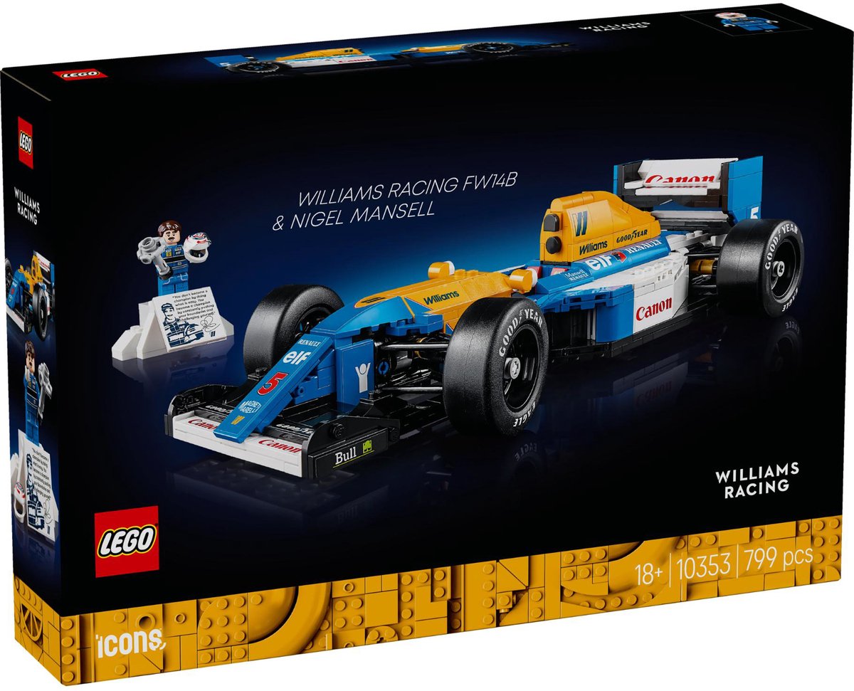 LEGO Icons Williams Racing FW14B en Nigel Mansell Formule 1 Auto - 10353