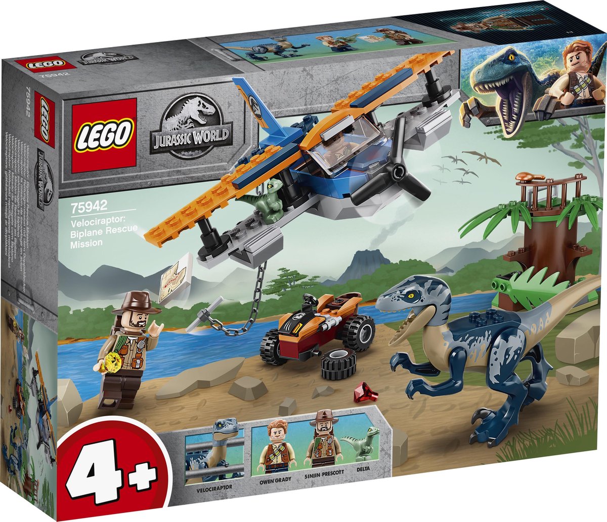 LEGO Jurassic World 4+ Velociraptor: Tweedekker Reddingsmissie​ - 75942