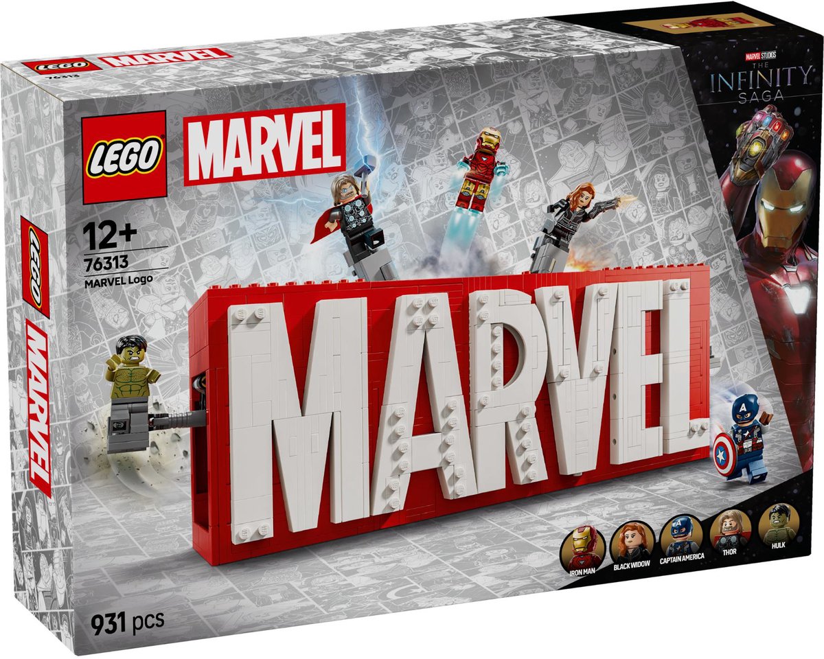 LEGO Marvel: MARVEL logo en minifiguren verzamelset - 76313