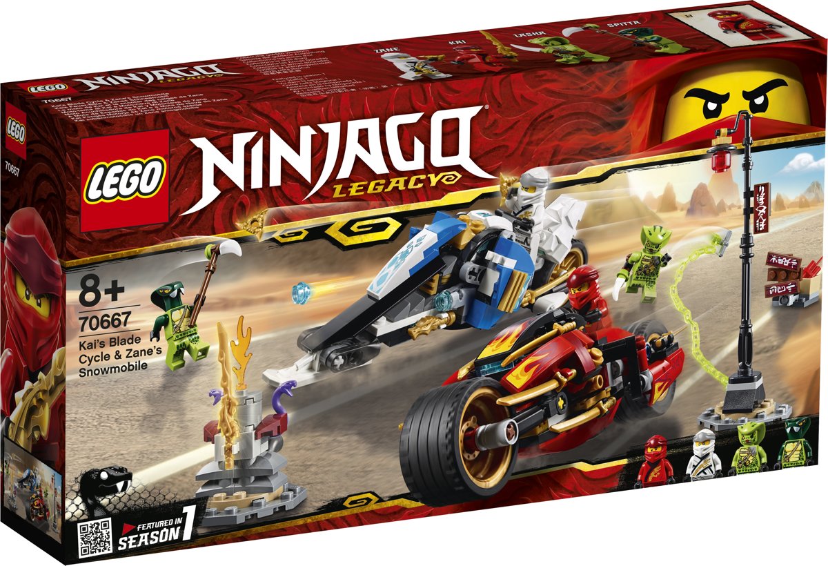 LEGO NINJAGO Zwaardmotor van Kai & Sneeuwscooter van Zane - 70667