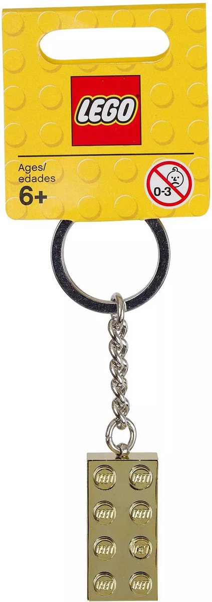 LEGO Sleutelhanger - Gouden Steentje met 2x4 noppen