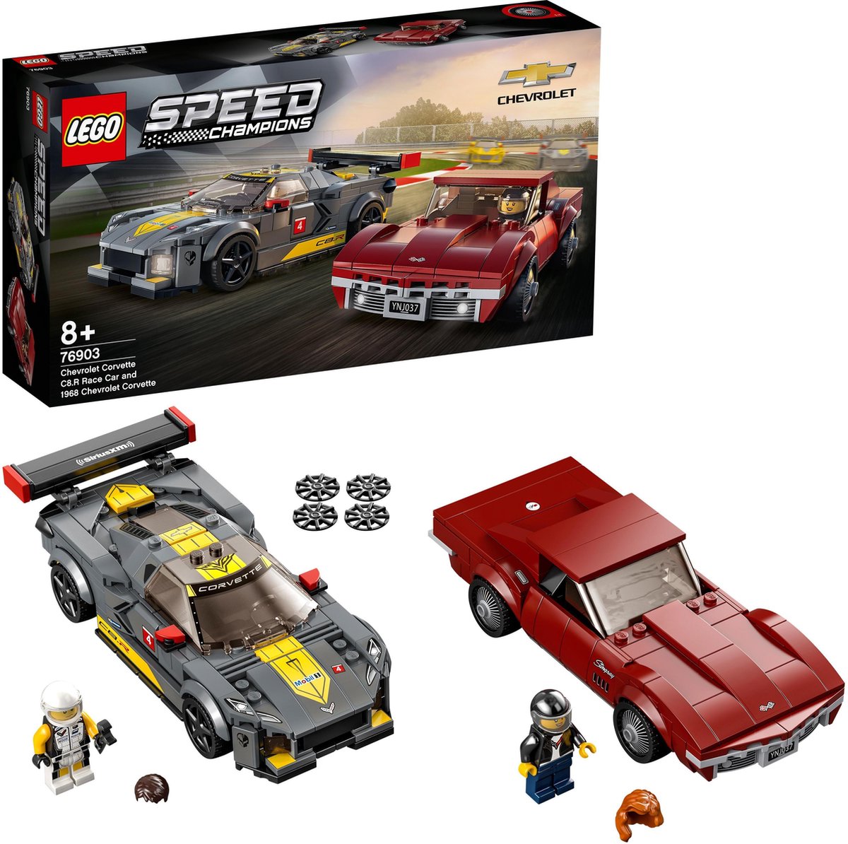 LEGO Speed Champions Chevrolet Corvette C8.R racewagen en 1968 Chevrolet Corvette - 76903