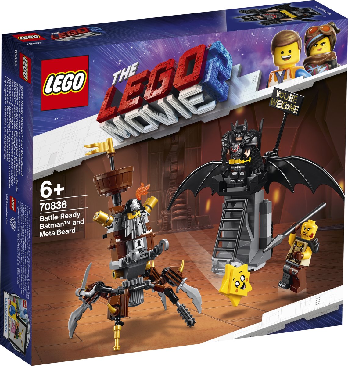 LEGO The Movie 2 Gevechtsklare Batman en Metaalbaard - 70836