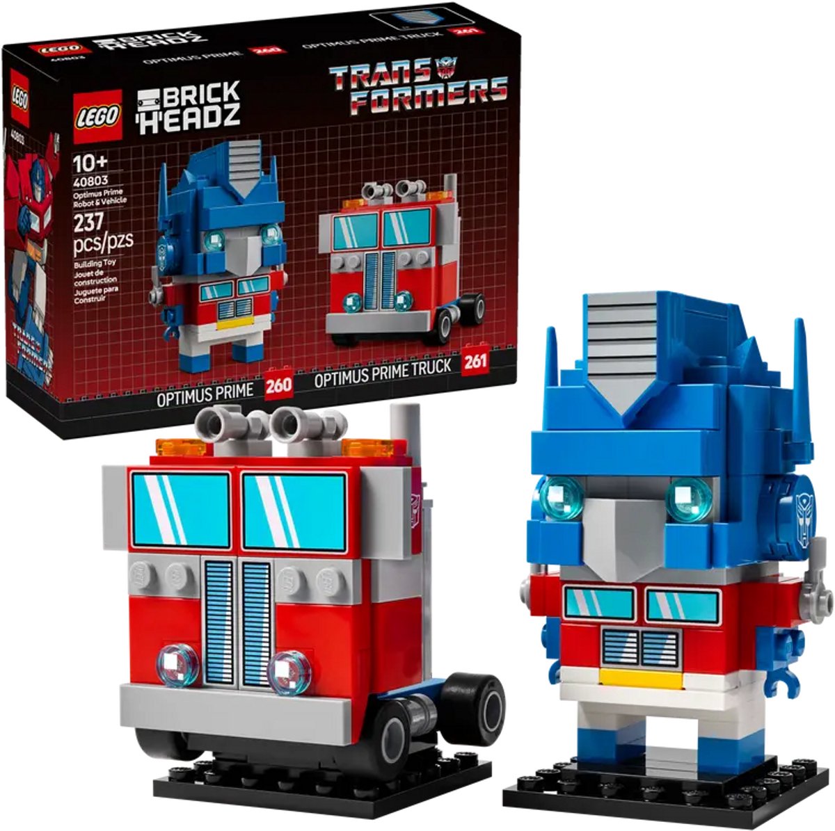 LEGO Transformers Brickheadz 40803 - Optimus Prime robot en voertuig