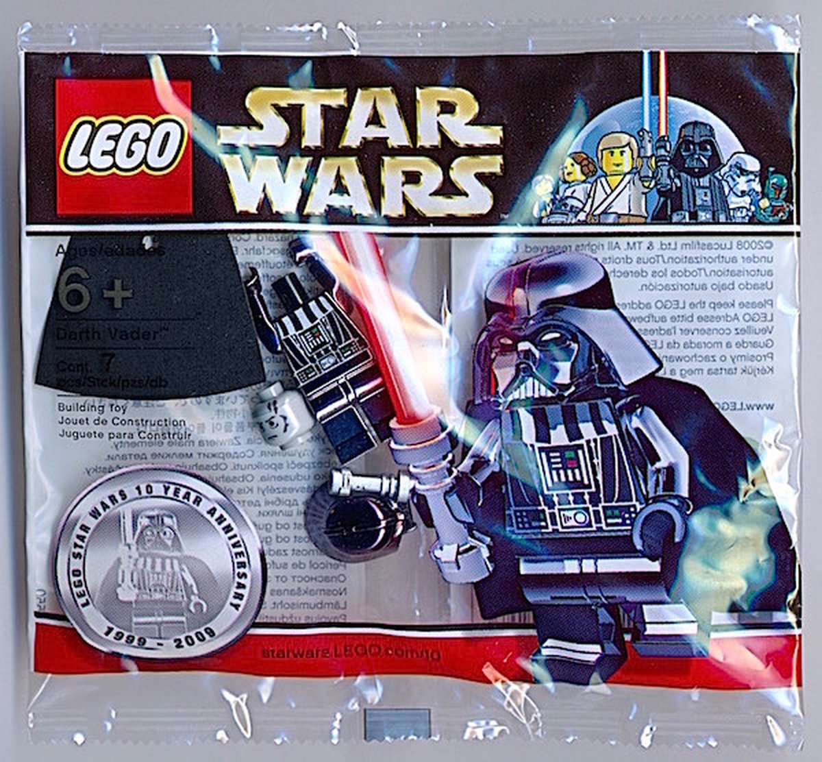   star wars Darth Vader 10 Year Anniversary Promotional Minifigure polybag