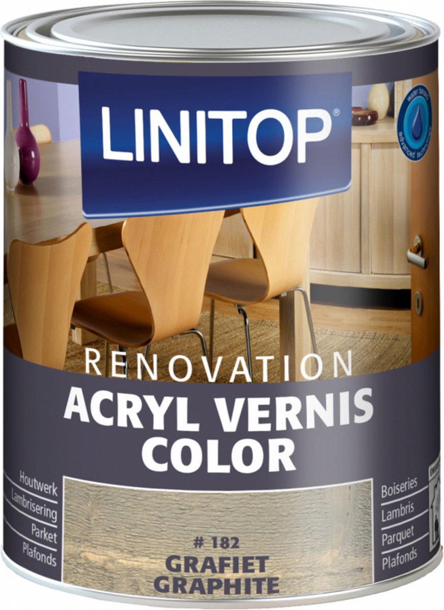 LINITOP Acryl Vernis Color 750Ml kleur 182 Grafiet