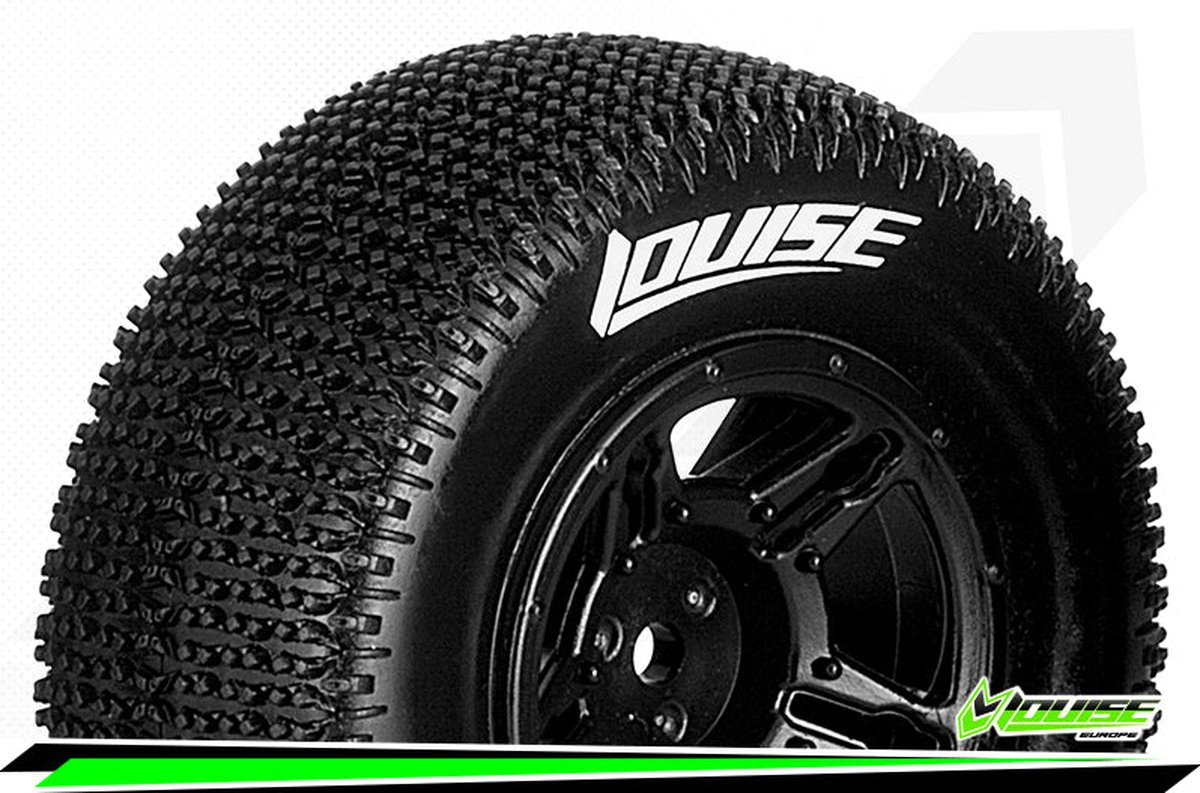 Louise RC - SC-MAGLEV - 1-10 Short Course Bandenset - Gemonteerd - Soft - Velgen Zwart - Losi TEN-SCTE 4X4 - L-T3145SBLA