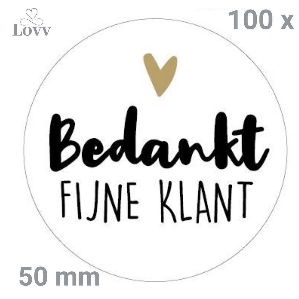 Stickers-Nederlandse Bedrijfsstickers XL-Pakketzegels-Bedankt Fijne Klant Stickers-Sluitstickers-Sluitzegels-100 Stuks- 50 mm