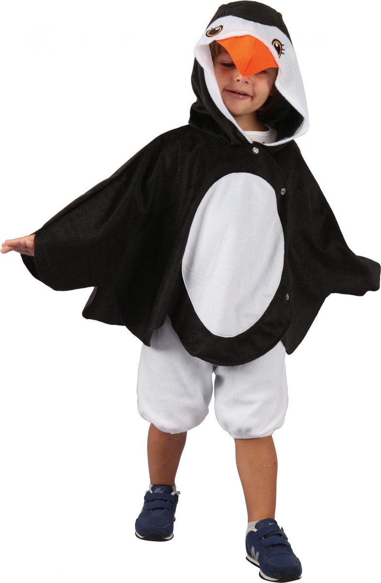 LUCIDA - Zwart-witte pinguïn outfit voor kinderen - M 122/128 (7-9 jaar) - Kinderkostuums