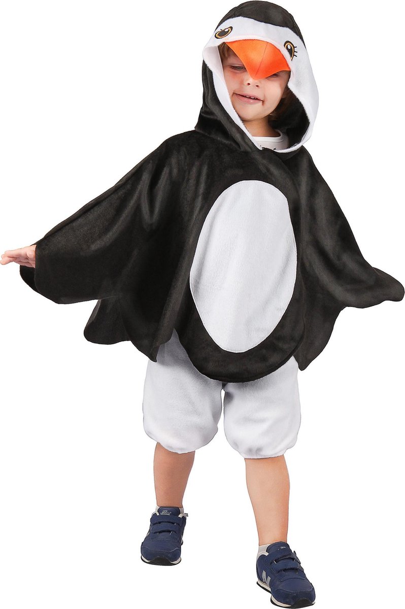 LUCIDA - Zwart-witte pinguïn outfit voor kinderen - XS 92/104 (3-4 jaar) - Kinderkostuums