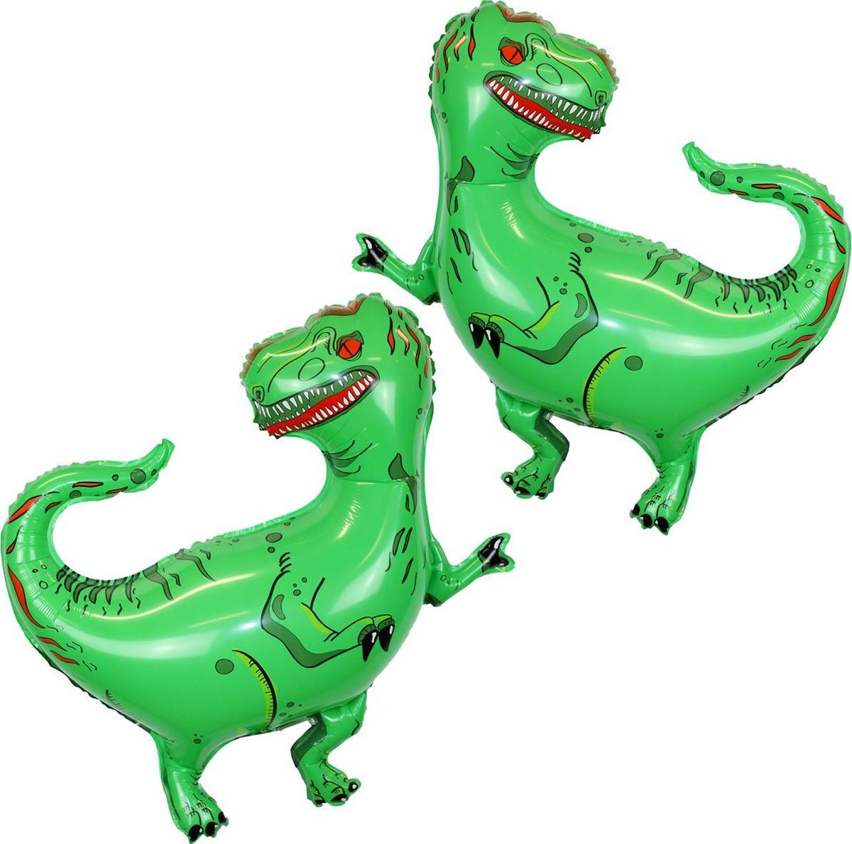 Dinosaurus Versiering Helium Ballonnen Dino Decoratie Feest Ballon Verjaardag Versiering 80 Cm Met Rietje – 2 Stuks