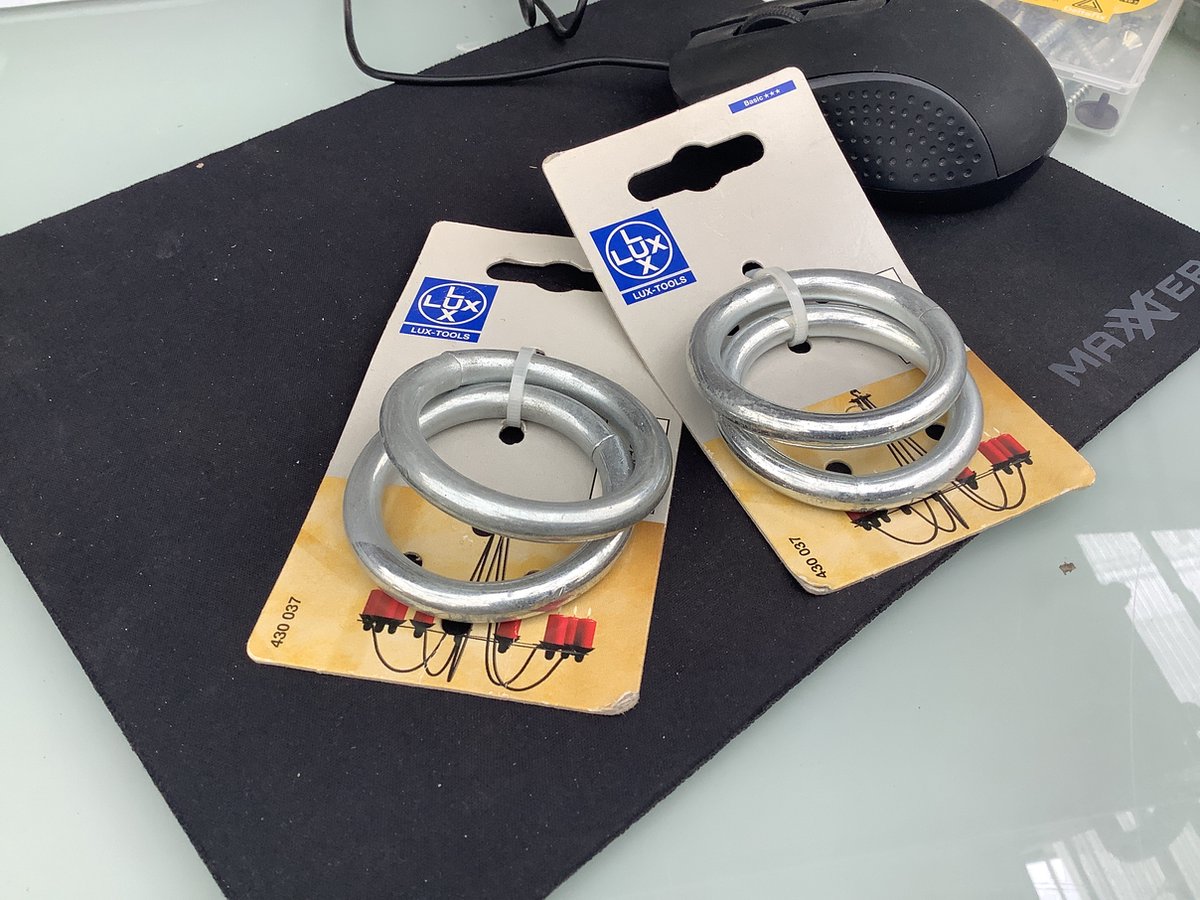 ring 40mm x 9mm. dik. 2 stuks gelast verzinkt. schommel. Lux tools