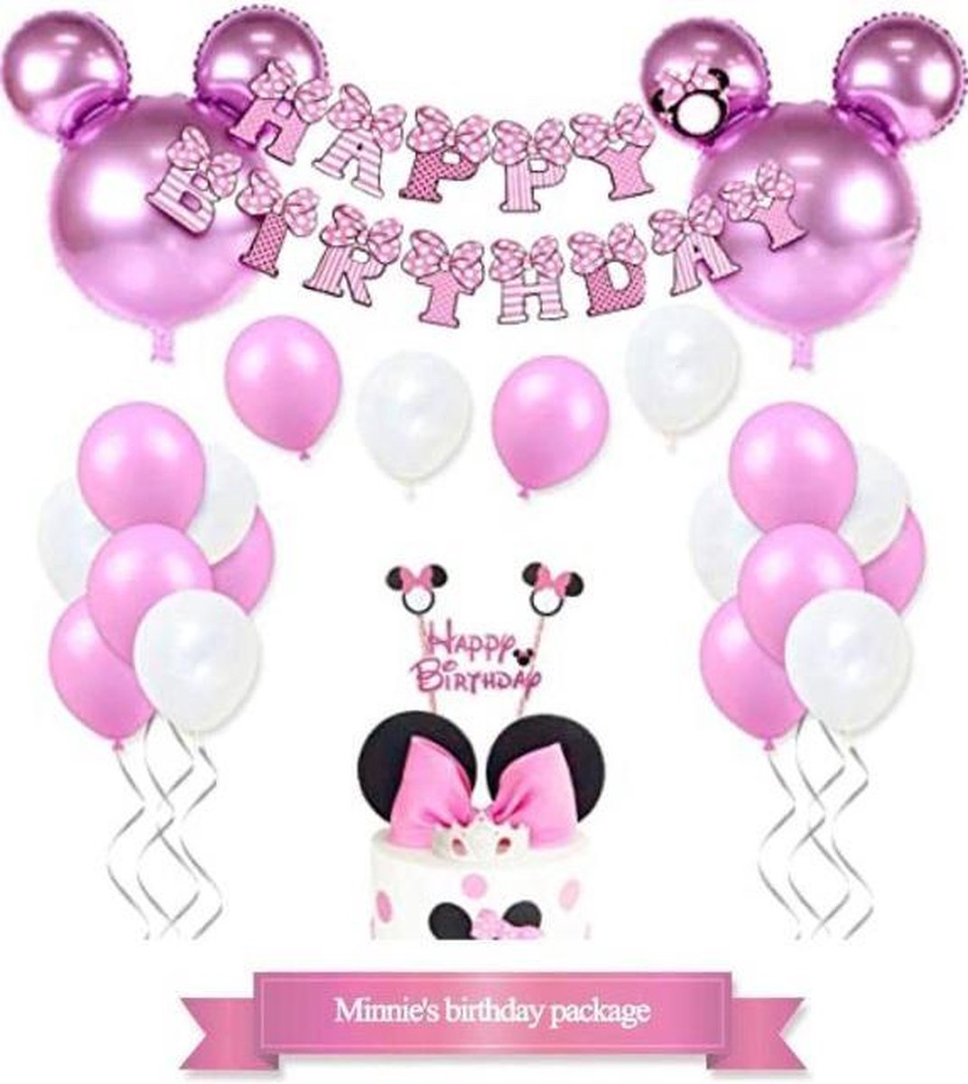 La Gabriela - Minnie Mouse - Versiering - Pakket - Ballonnen - set