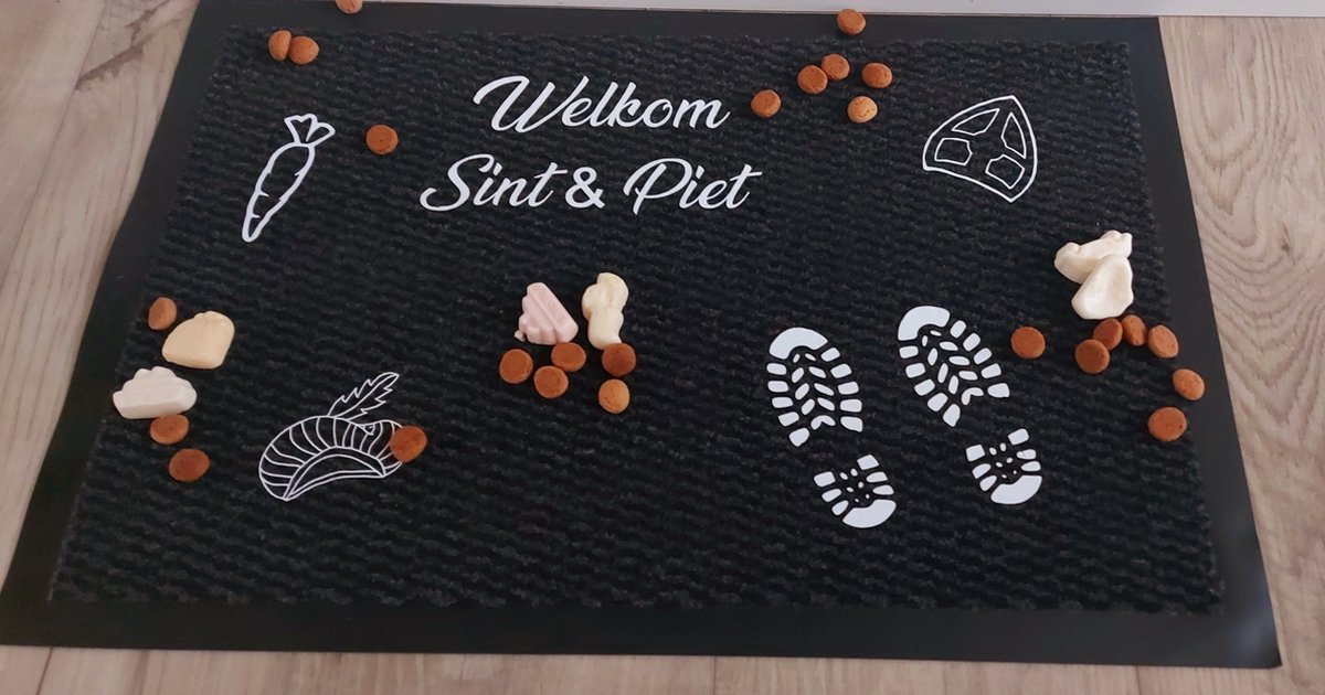 Bedrukte mat Welkom Sint en Piet, Deurmat, Mat, Bedrukte mat,Bedrukte mat Welkom Sint en Piet, Sinterklaas mat, Mat , Sinterklaas, Sint en Piet, Siermat, Kinderfeest