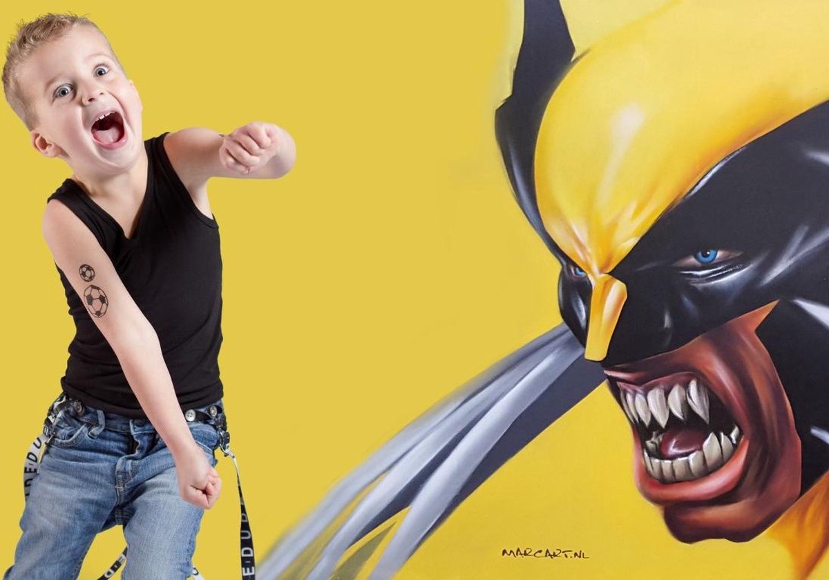 LaDot Tattoo Stempel Steen - S30 - Small - Voetbal - Nep Tattoo - Black Tattoo - Kinderen en Volwassenen