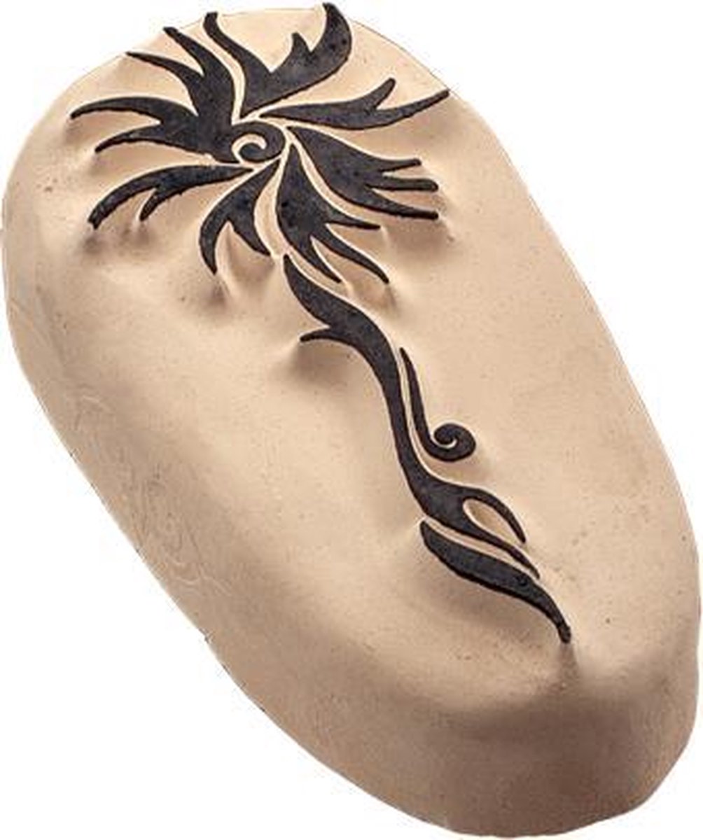 LaDot Tattoo Stempel Steen - XL18 - Extra Large - Bloem - Nep Tattoo - Black Tattoo - Kinderen en Volwassenen