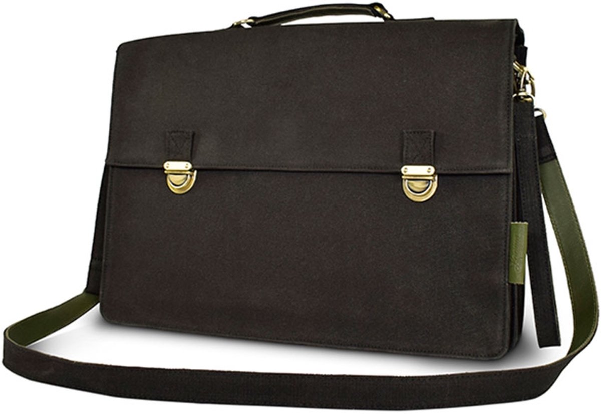 Laauw Crossbodytassen Cuzco Laptop Bag 15.5 inch Zwart