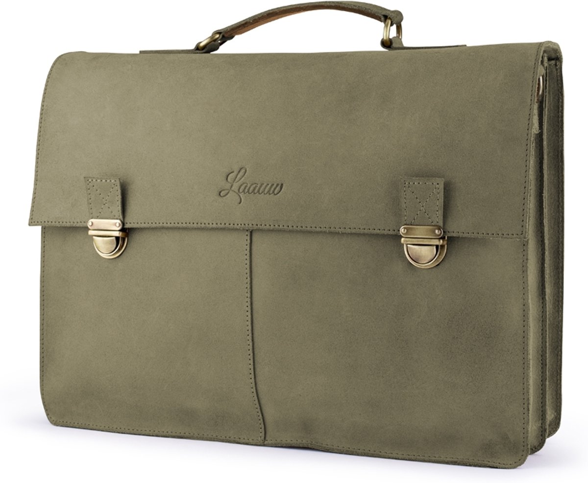 Laauw Cuzco Laptoptas 15 inch Olive / Salmon