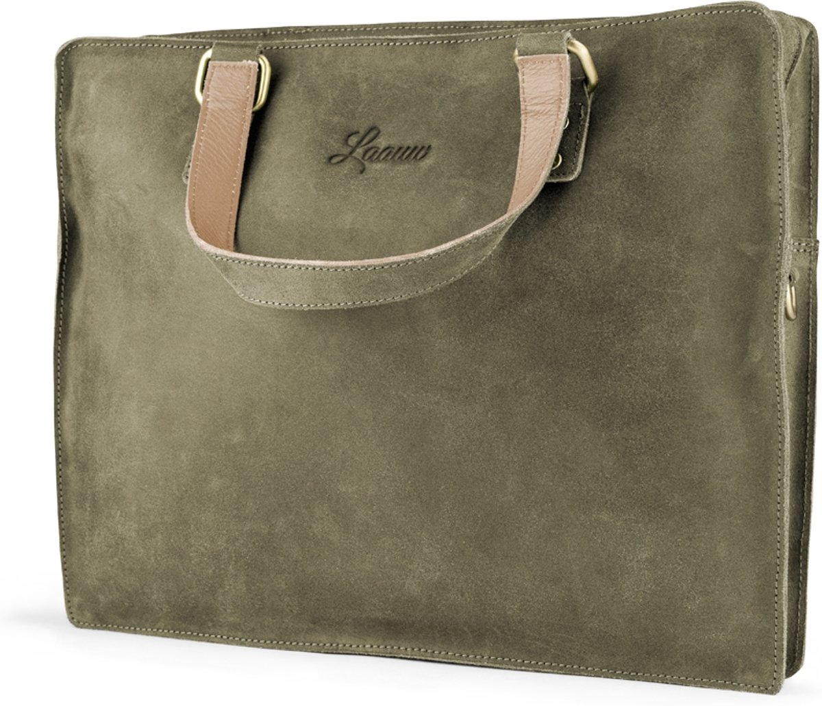 Laauw Sevilla Laptoptas 15 inch Olive / Salmon