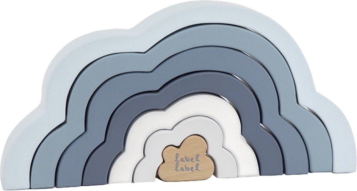 Label Label Cloud Blauw Houten Regenboog Puzzel LLWT-25293