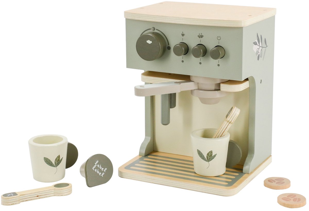   Olijfgroen Houten Espresso Machine