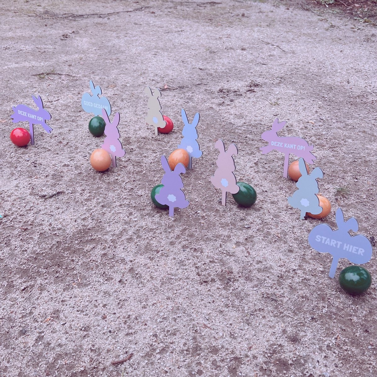 Label2X - Paas Eierenjacht - Inclusief Extra Setje Haasjes - Paasdecoratie - Pasen versiering