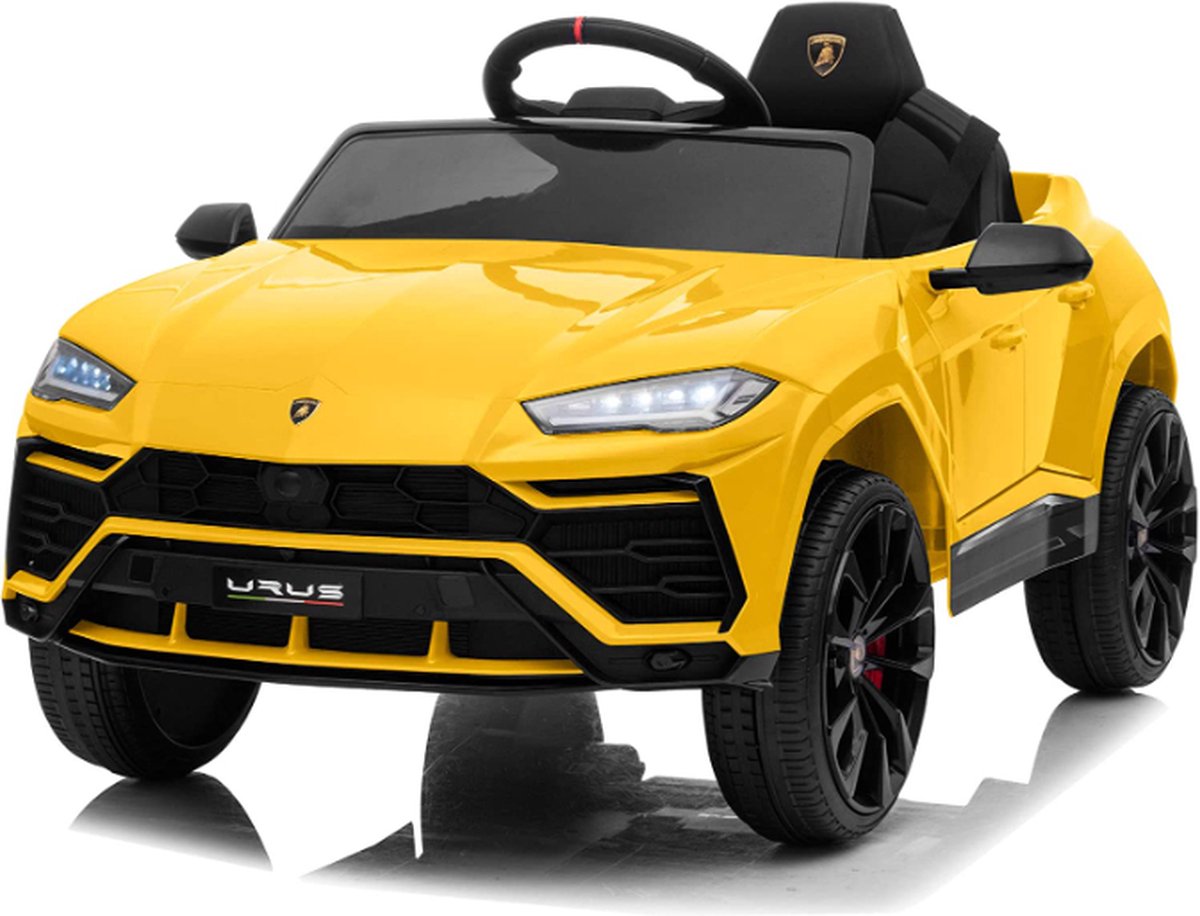 Elektrische kinderauto   Urus 12V Accu auto voor kinderen Met Afstandsbediening (Geel)