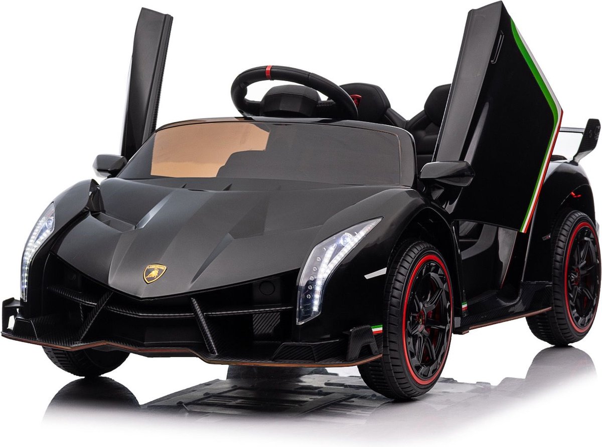 Lamborghini Veneno Elektrische Kinderauto - Krachtige Accu - Accuvoertuig op Afstand Bestuurbaar - Veilig Voor Kinderen - MP3 Muziek - Verlichting - Zwart