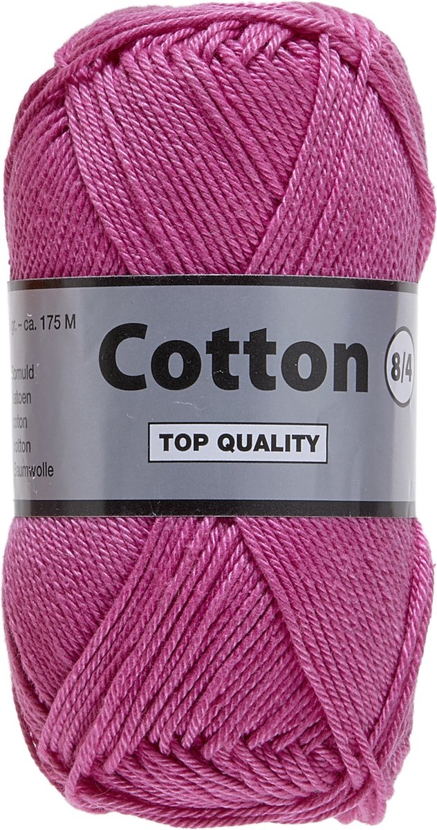 Lammy Yarns Cotton eight 8/4 - 5 bollen van 50 gram - fuchsia (014) - dun katoen garen