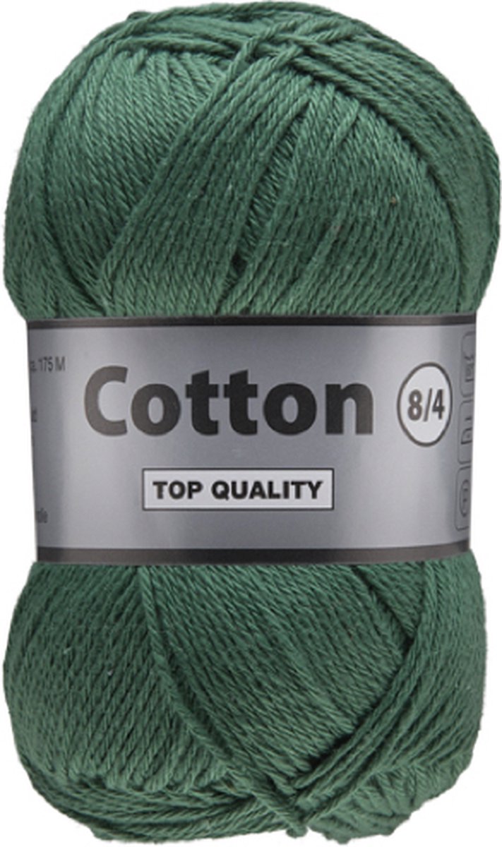 Lammy Yarns Cotton eight 8/4 - donker groen (072) - 1 bol van 50 gram - dun katoen garen