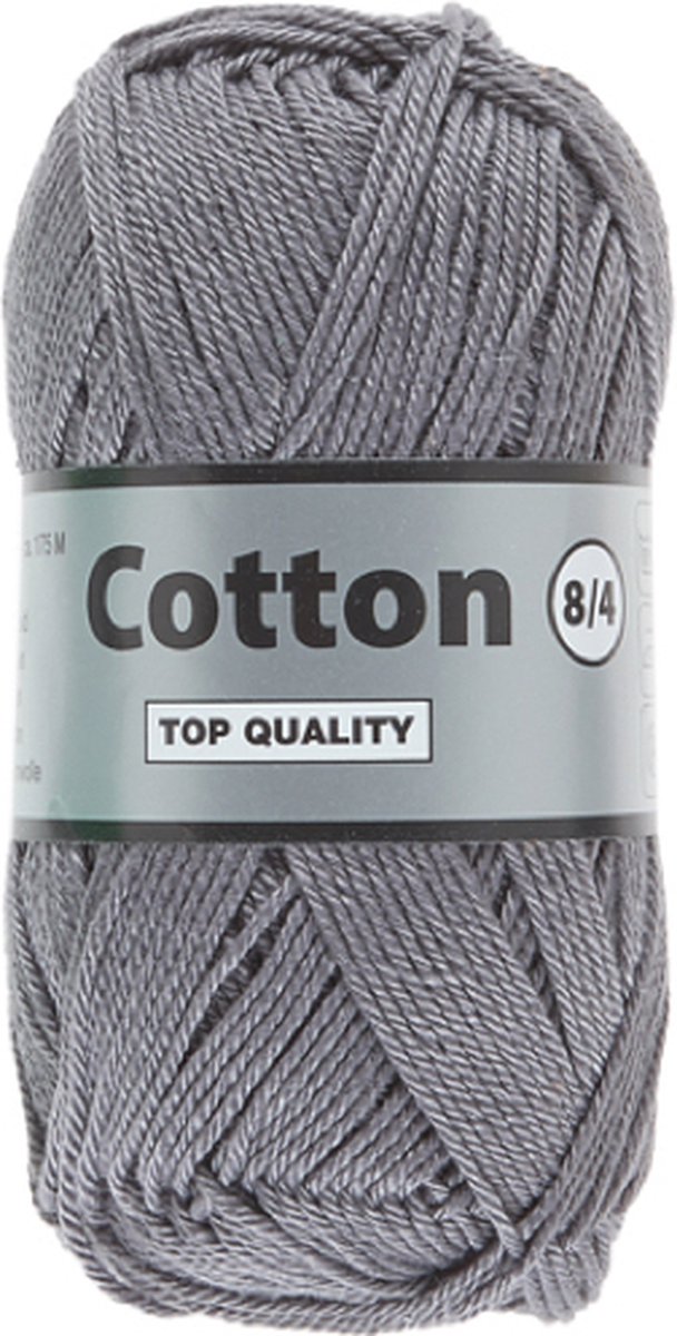 Lammy Yarns Cotton eight 8/4 - grijs (004) - 1 bol van 50 gram - dun katoen garen