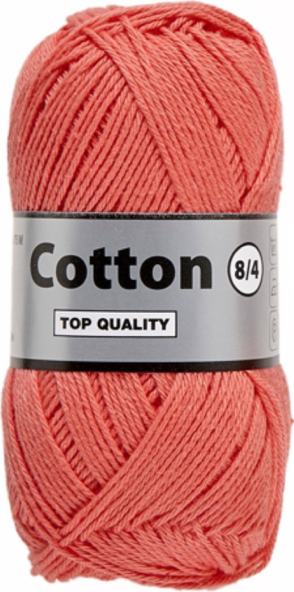 Lammy Yarns Cotton eight 8/4 - oranje/roze (720) - 1 bol van 50 gram - dun katoen garen