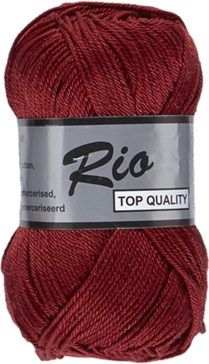 Lammy Yarns Rio katoen, donker roodbruin, 5 bollen