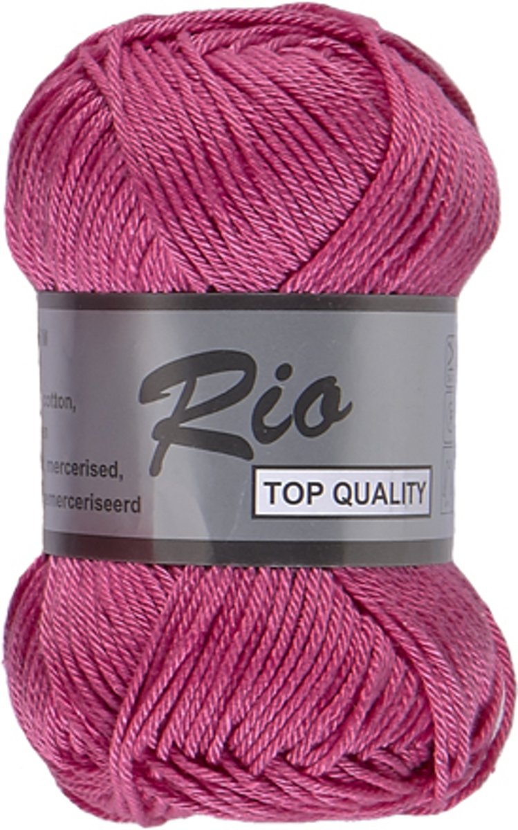 Lammy Yarns Rio katoen, licht fuchsia roze, 5 bollen