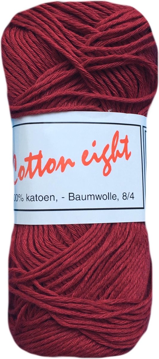 Lammy yarns Cotton eight 8/4 onbewerkt dun katoen garen - grijs (002) - naald 2,5 a 3mm - 1 bol