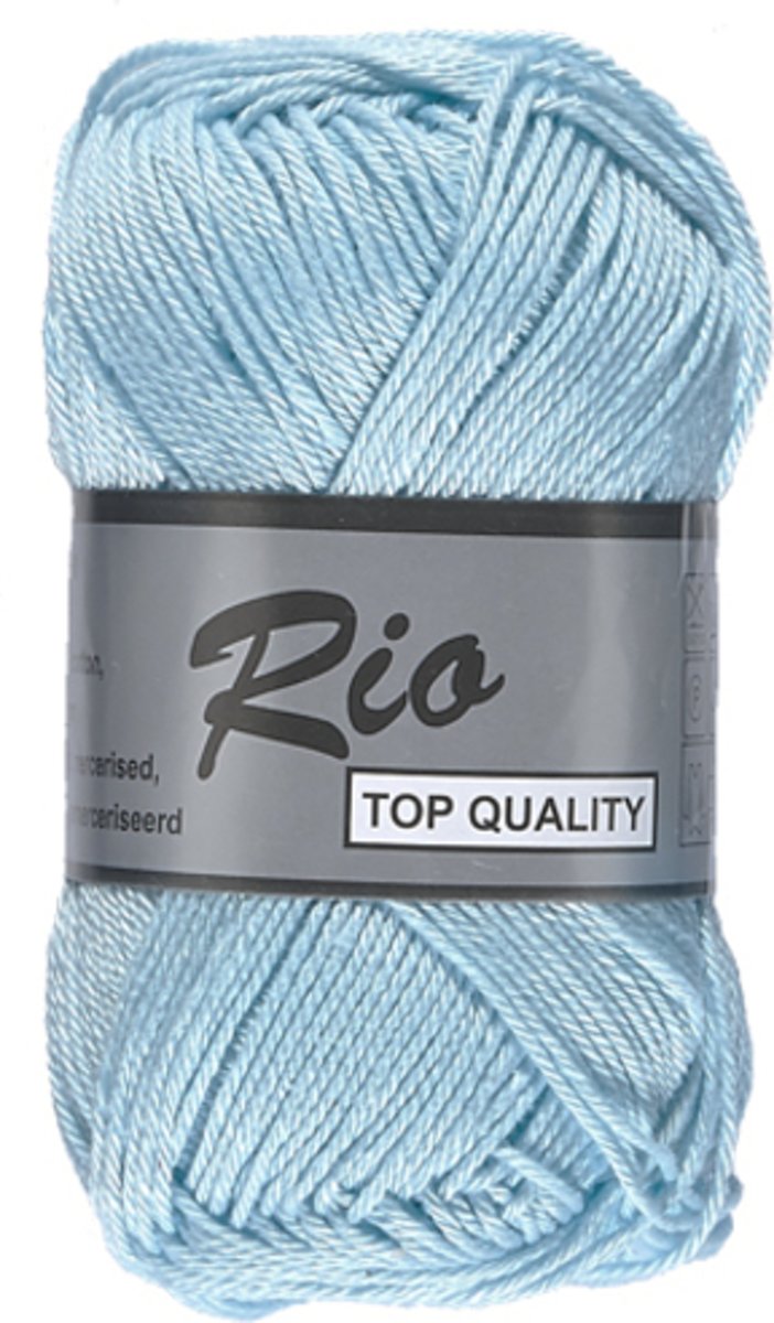 Lammy yarns Rio katoen garen - aqua blauw - 5 bollen