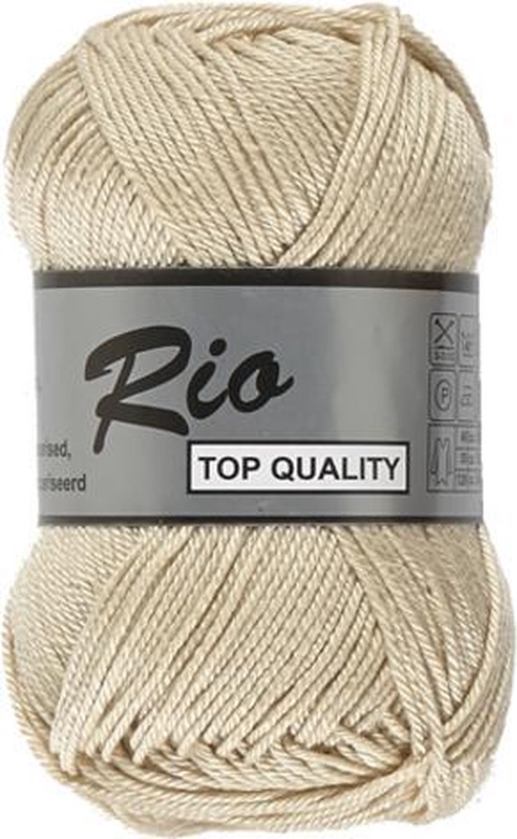 Lammy yarns Rio katoen garen - beige (017) - pendikte 3 a 3,5 mm - 1 bol van 50 gram