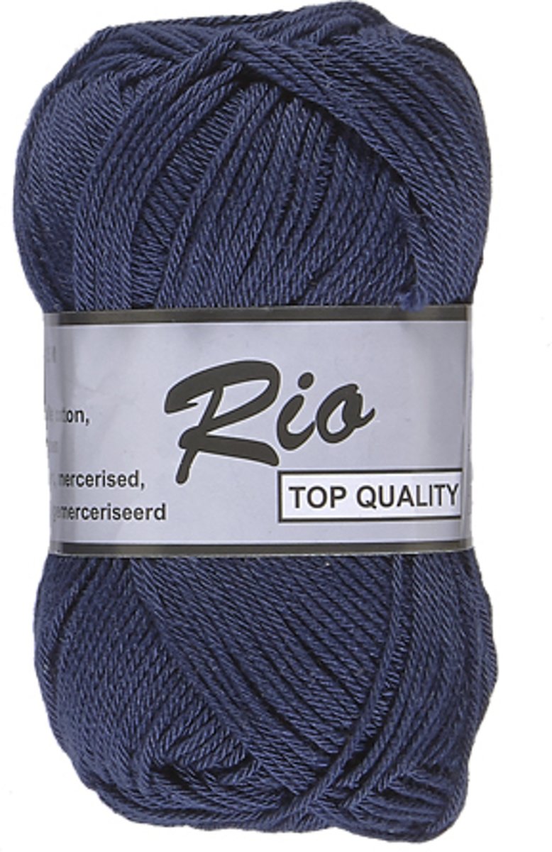 Lammy yarns Rio katoen garen - donker blauw - 5 bollen