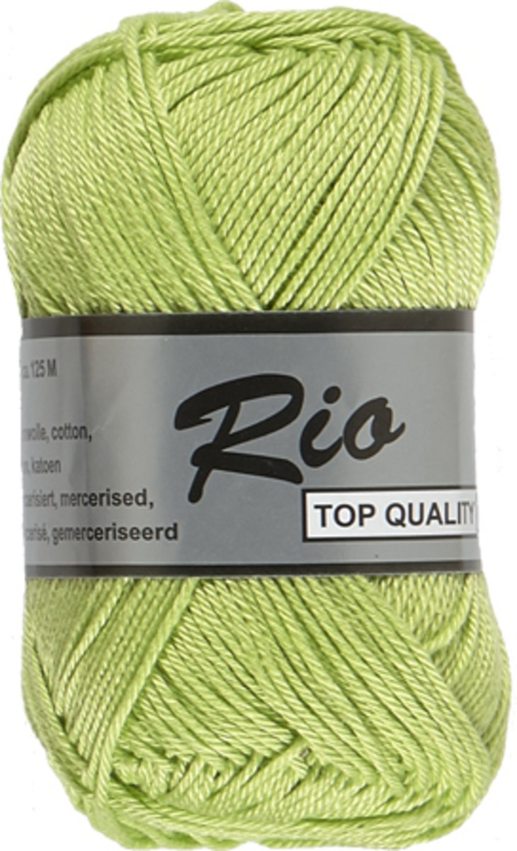 Lammy yarns Rio katoen garen - fel groen - 5 bollen