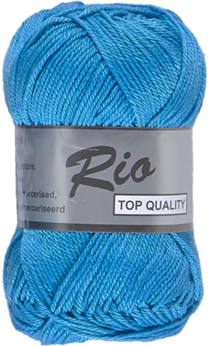 Lammy yarns Rio katoen garen - helder hemels blauw - 5 bollen