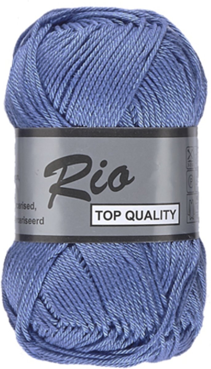 Lammy yarns Rio katoen garen - licht blauw grijs - korenbloem blauw