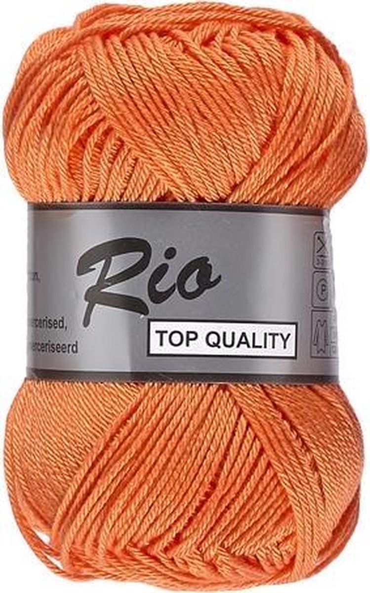 Lammy yarns Rio katoen garen - oranje (028) - pendikte 3 a 3,5 mm - 1 bol van 50 gram