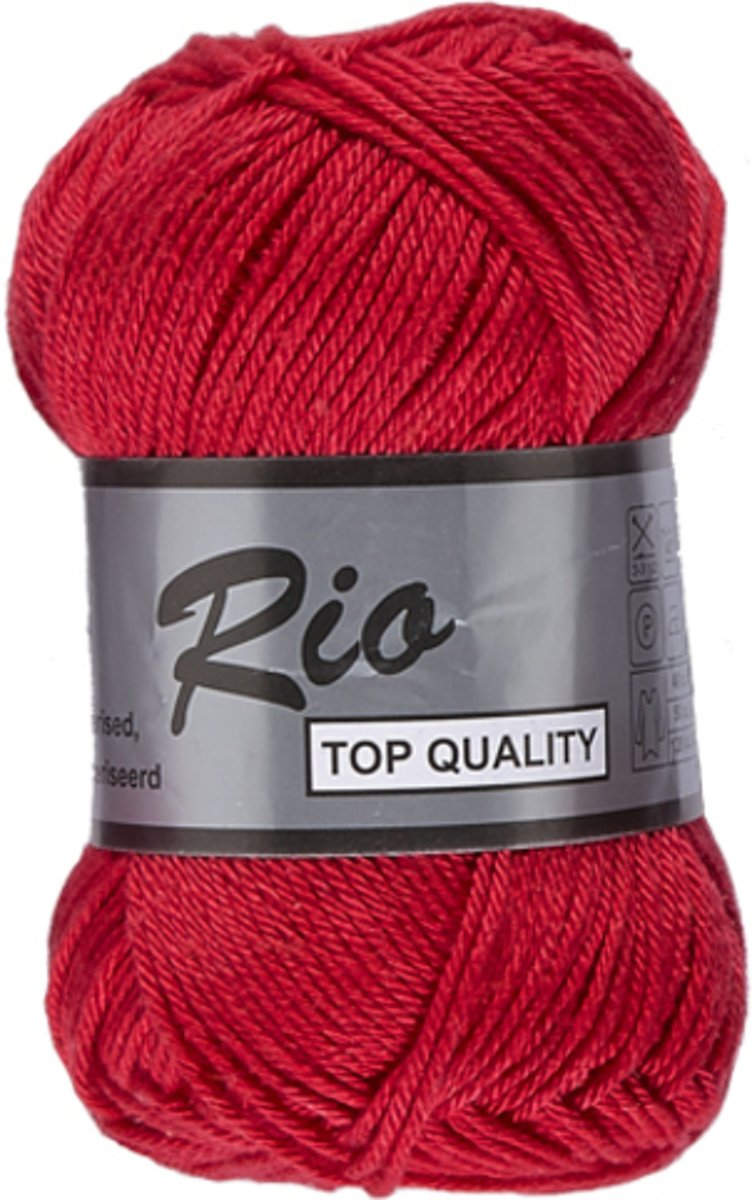 Lammy yarns Rio katoen garen - rood