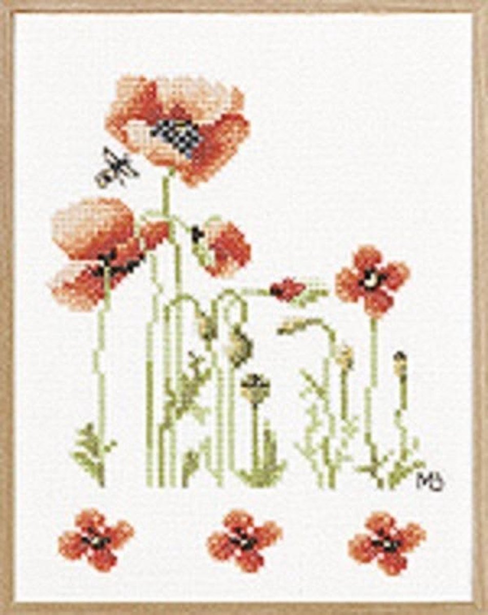 Lanarte borduurpakket Red poppy 34939