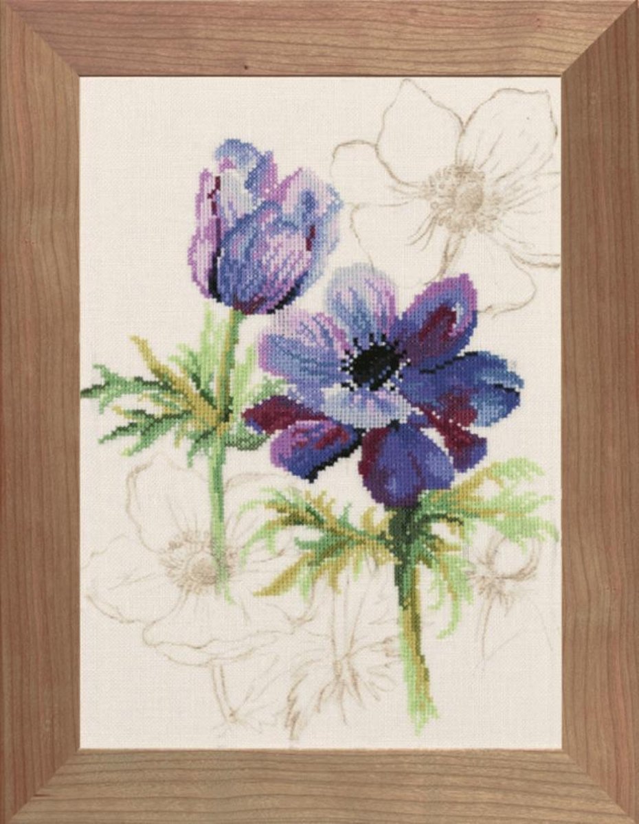 borduurpakket 34852 coraline, blauwe anemonen